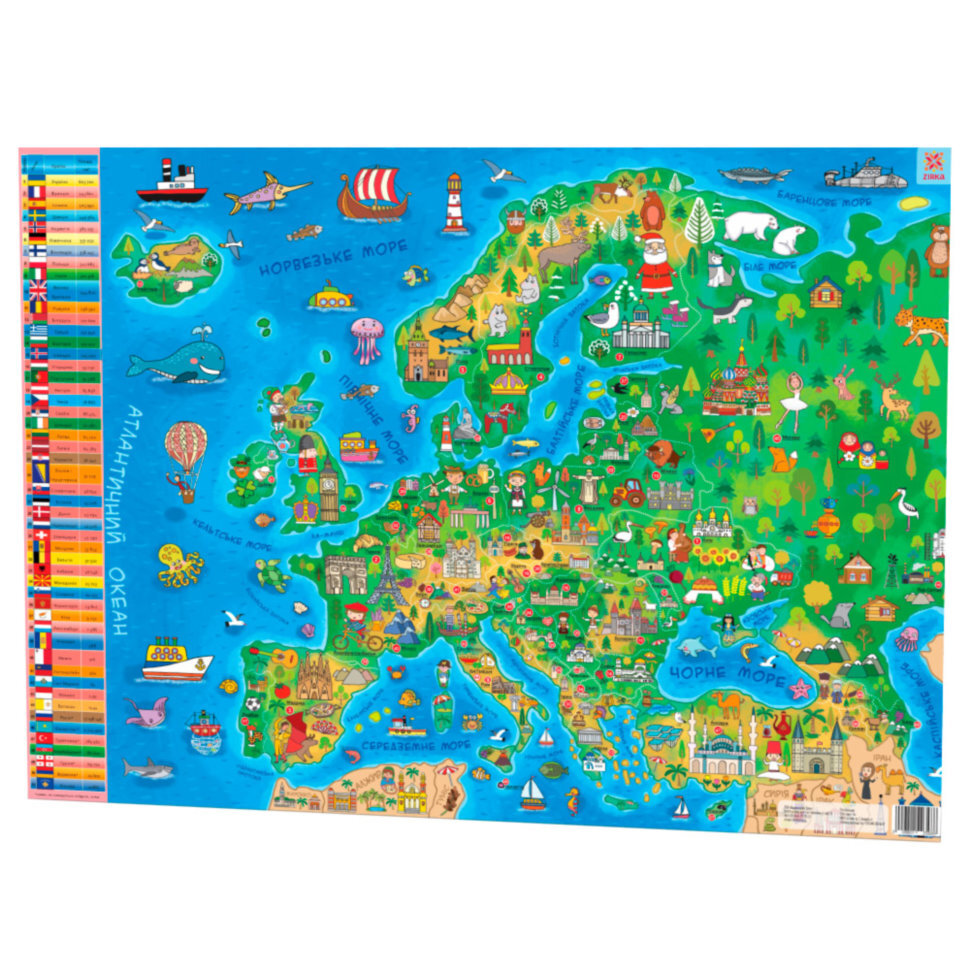Плакат Дитяча карта Европи А1 формату (841х594 мм)