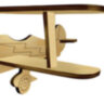 Дерев'яний літак 3D Біплан 2