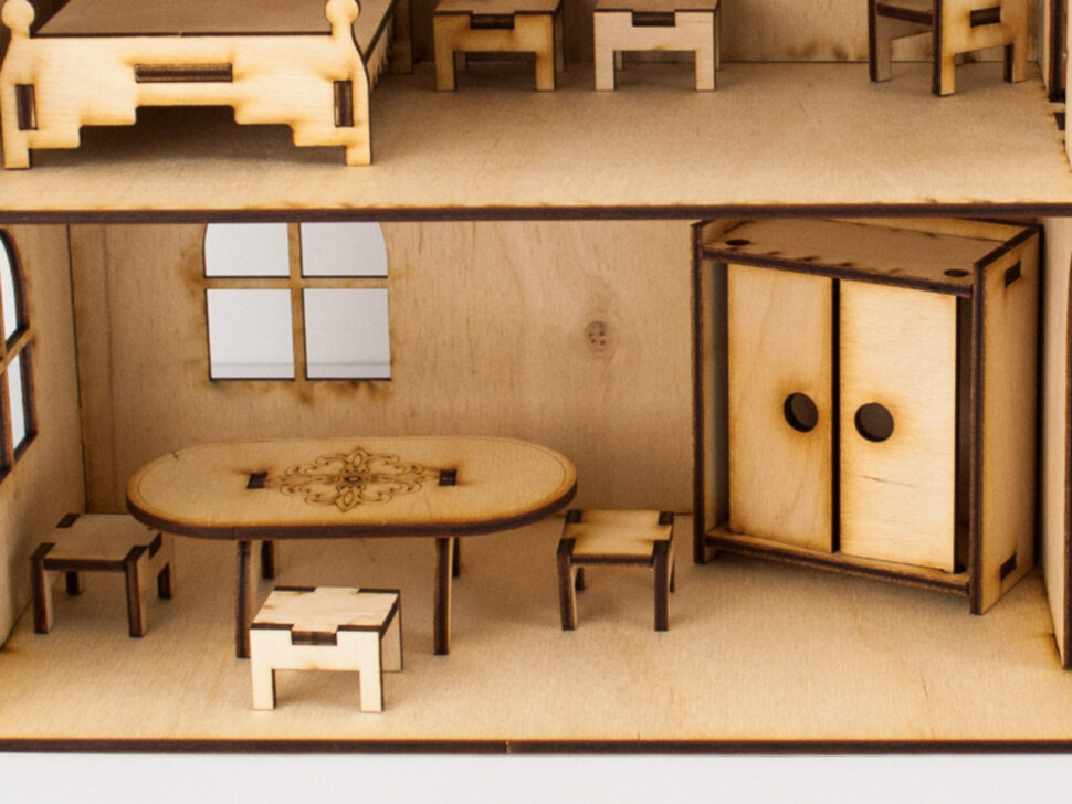 Будиночок іграшковий з ліфтом дерев'яний 3Д конструктор