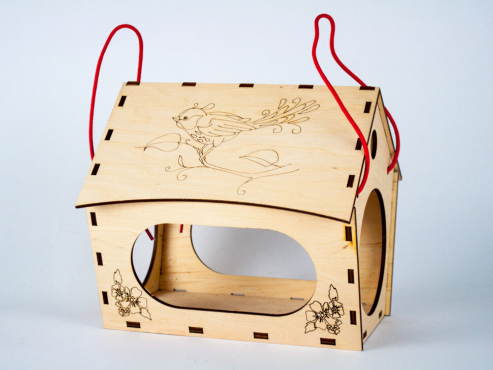 Годiвниця для пташок дерев'яний 3Д конструктор