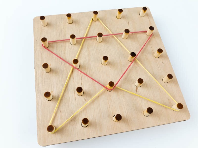 Геоборд. Набір геометрична дошка з резиночками