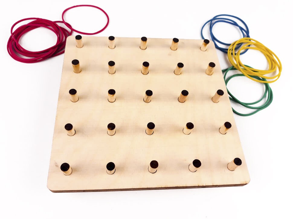 Геоборд. Набір геометрична дошка з резиночками