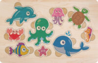 Дерев'яний пазл кольоровий. Морські мешканці